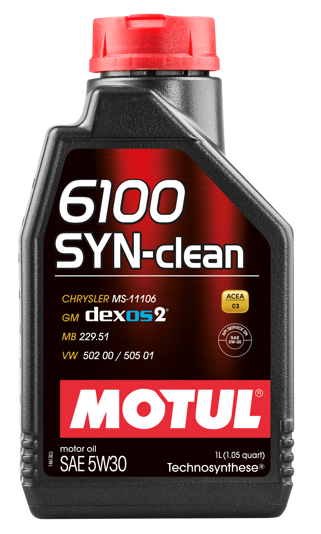 MOTUL 5W30 (1L) 6100 SYN-CLEAN МАСЛО МОТОРНОЕ \ACEA C3 API SN MB 229.51 GM DEXOS2 VW 502 00/505 01 (MOTUL: 107947)